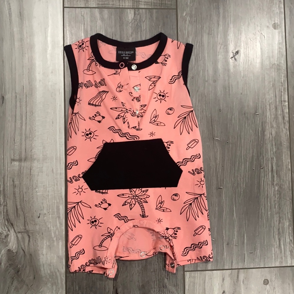Coral Little Bipsy Vay Cay short Romper